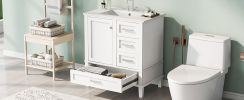 30" Bathroom Vanity , Modern Bathroom Cabinet with Sink Combo Set, Bathroom Storage Cabinet with a Soft Closing Door and 3 Drawers, Solid Wood Frame